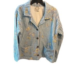 Vtg. Sugar Street Weavers Chenille Abstract Butterfly Cardigan Jacket Women M/L